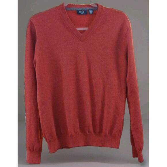 Hickey Golf Merino Wool Sweater Men’s L Red V Neck Prep Ivy Golfcore - Picture 1 of 7